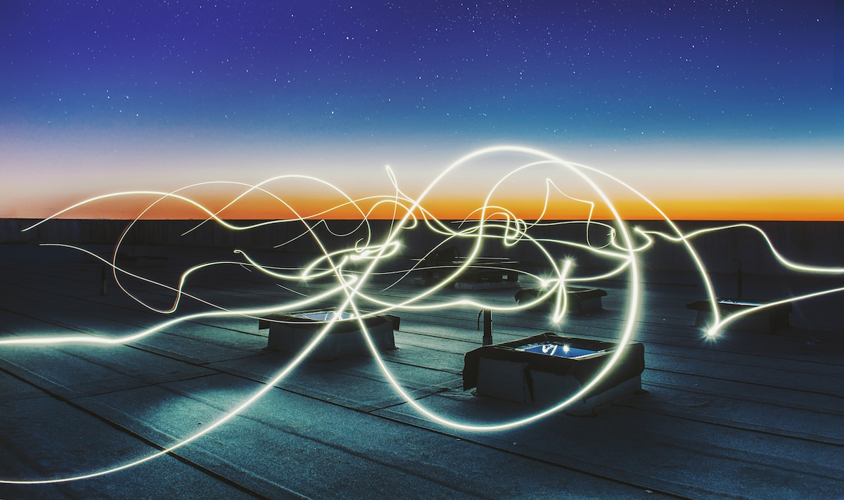 Light display on a terrace